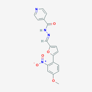 molecular formula C18H14N4O5 B421710 N'-[(5-{2-nitro-4-methoxyphenyl}-2-furyl)methylene]isonicotinohydrazide 