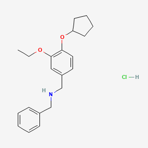 N-[(4-cyclopentyloxy-3-ethoxyphenyl)methyl]-1-phenylmethanamine;hydrochloride