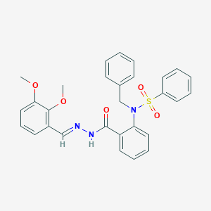 molecular formula C29H27N3O5S B421714 N-benzyl-N-(2-{[2-(2,3-dimethoxybenzylidene)hydrazino]carbonyl}phenyl)benzenesulfonamide 