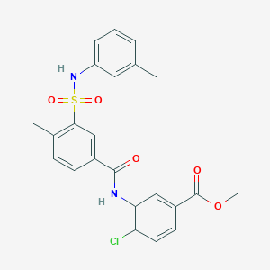 Methyl 4-chloro-3-[[4-methyl-3-[(3-methylphenyl)sulfamoyl]benzoyl]amino]benzoate