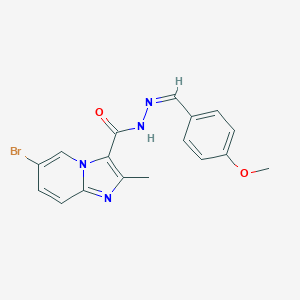 molecular formula C17H15BrN4O2 B421715 6-bromo-N'-(4-methoxybenzylidene)-2-methylimidazo[1,2-a]pyridine-3-carbohydrazide 