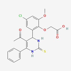 [2-(5-acetyl-6-phenyl-2-thioxo-1,2,3,4-tetrahydro-4-pyrimidinyl)-4-chloro-6-methoxyphenoxy]acetic acid