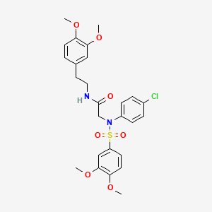 molecular formula C26H29ClN2O7S B4217155 N~2~-(4-chlorophenyl)-N~1~-[2-(3,4-dimethoxyphenyl)ethyl]-N~2~-[(3,4-dimethoxyphenyl)sulfonyl]glycinamide 