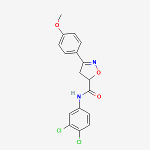 molecular formula C17H14Cl2N2O3 B4217158 N-(3,4-dichlorophenyl)-3-(4-methoxyphenyl)-4,5-dihydro-5-isoxazolecarboxamide 