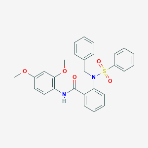 molecular formula C28H26N2O5S B421716 2-[benzyl(phenylsulfonyl)amino]-N-(2,4-dimethoxyphenyl)benzamide 