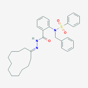 molecular formula C32H39N3O3S B421717 N-benzyl-N-{2-[(2-cyclododecylidenehydrazino)carbonyl]phenyl}benzenesulfonamide 
