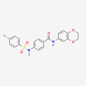 4-[[(4-chlorophenyl)sulfonyl](methyl)amino]-N-(2,3-dihydro-1,4-benzodioxin-6-yl)benzamide