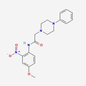 molecular formula C19H22N4O4 B4217218 N-(4-methoxy-2-nitrophenyl)-2-(4-phenylpiperazin-1-yl)acetamide 