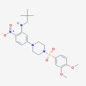 (5-{4-[(3,4-dimethoxyphenyl)sulfonyl]-1-piperazinyl}-2-nitrophenyl)(2,2-dimethylpropyl)amine