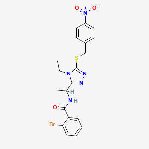 2-bromo-N-(1-{4-ethyl-5-[(4-nitrobenzyl)sulfanyl]-4H-1,2,4-triazol-3-yl}ethyl)benzamide