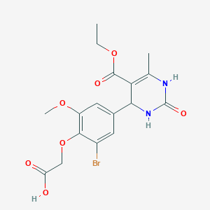 molecular formula C17H19BrN2O7 B4217249 2-[2-bromo-4-(5-ethoxycarbonyl-6-methyl-2-oxo-3,4-dihydro-1H-pyrimidin-4-yl)-6-methoxyphenoxy]acetic acid 