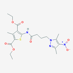 2,4-DIETHYL 5-[4-(3,5-DIMETHYL-4-NITRO-1H-PYRAZOL-1-YL)BUTANAMIDO]-3-METHYLTHIOPHENE-2,4-DICARBOXYLATE