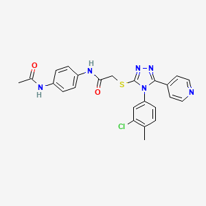 N-[4-(acetylamino)phenyl]-2-{[4-(3-chloro-4-methylphenyl)-5-(pyridin-4-yl)-4H-1,2,4-triazol-3-yl]sulfanyl}acetamide