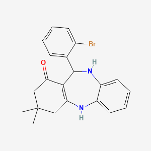 molecular formula C21H21BrN2O B4217282 6-(2-bromophenyl)-9,9-dimethyl-6,8,10,11-tetrahydro-5H-benzo[b][1,4]benzodiazepin-7-one 