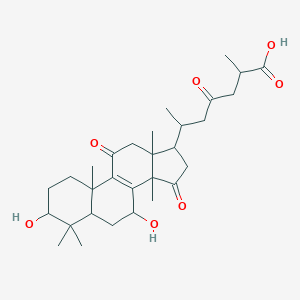 molecular formula C30H44O7 B042173 (2R,6R)-6-[(3S,5R,7S,10S,13R,14R,17R)-3,7-二羟基-4,4,10,13,14-五甲基-11,15-二氧代-2,3,5,6,7,12,16,17-八氢-1H-环戊并[a]菲并芘-17-基]-2-甲基-4-氧代庚酸 CAS No. 81907-61-1