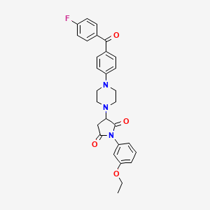 molecular formula C29H28FN3O4 B4217314 1-(3-ETHOXYPHENYL)-3-{4-[4-(4-FLUOROBENZOYL)PHENYL]PIPERAZINO}DIHYDRO-1H-PYRROLE-2,5-DIONE 