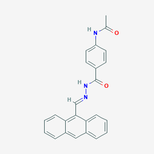 molecular formula C24H19N3O2 B421732 N-(4-{[2-(9-anthrylmethylene)hydrazino]carbonyl}phenyl)acetamide 