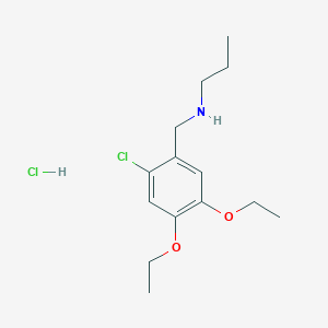 molecular formula C14H23Cl2NO2 B4217322 N-[(2-chloro-4,5-diethoxyphenyl)methyl]propan-1-amine;hydrochloride 