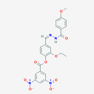 molecular formula C24H20N4O9 B421733 [2-ethoxy-4-[(Z)-[(4-methoxybenzoyl)hydrazinylidene]methyl]phenyl] 3,5-dinitrobenzoate 