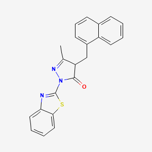 molecular formula C22H17N3OS B4217365 1-Benzothiazol-2-yl-3-methyl-4-(naphthylmethyl)-2-pyrazolin-5-one 