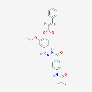 molecular formula C29H29N3O5 B421737 [2-ethoxy-4-[(Z)-[[4-(2-methylpropanoylamino)benzoyl]hydrazinylidene]methyl]phenyl] (E)-3-phenylprop-2-enoate 