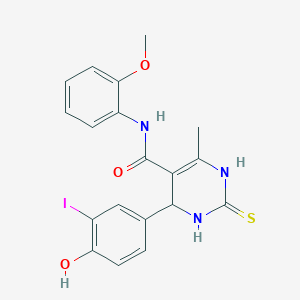 4-(4-hydroxy-3-iodophenyl)-N-(2-methoxyphenyl)-6-methyl-2-thioxo-1,2,3,4-tetrahydro-5-pyrimidinecarboxamide