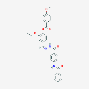 [4-[(Z)-[(4-benzamidobenzoyl)hydrazinylidene]methyl]-2-ethoxyphenyl] 4-methoxybenzoate