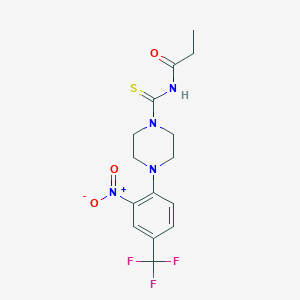 N-({4-[2-nitro-4-(trifluoromethyl)phenyl]piperazin-1-yl}carbonothioyl)propanamide