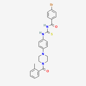 4-bromo-N-[({4-[4-(2-methylbenzoyl)-1-piperazinyl]phenyl}amino)carbonothioyl]benzamide