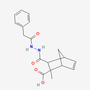 molecular formula C18H20N2O4 B4217394 2-methyl-3-{[2-(phenylacetyl)hydrazino]carbonyl}bicyclo[2.2.1]hept-5-ene-2-carboxylic acid 