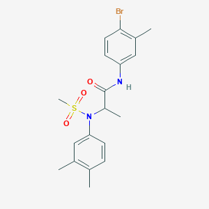 molecular formula C19H23BrN2O3S B4217417 N~1~-(4-bromo-3-methylphenyl)-N~2~-(3,4-dimethylphenyl)-N~2~-(methylsulfonyl)alaninamide 