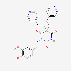 1-[2-(3,4-dimethoxyphenyl)ethyl]-5,5-bis[2-(4-pyridinyl)ethyl]-2,4,6(1H,3H,5H)-pyrimidinetrione