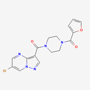 molecular formula C16H14BrN5O3 B4217441 6-bromo-3-{[4-(2-furoyl)-1-piperazinyl]carbonyl}pyrazolo[1,5-a]pyrimidine 