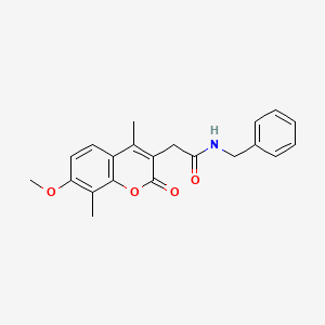 molecular formula C21H21NO4 B4217469 N-benzyl-2-(7-methoxy-4,8-dimethyl-2-oxo-2H-chromen-3-yl)acetamide 