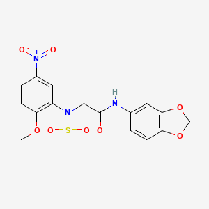 N~1~-1,3-benzodioxol-5-yl-N~2~-(2-methoxy-5-nitrophenyl)-N~2~-(methylsulfonyl)glycinamide