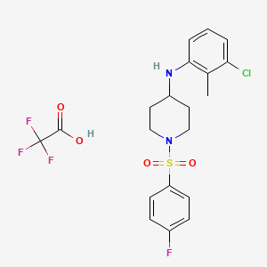 N-(3-chloro-2-methylphenyl)-1-(4-fluorophenyl)sulfonylpiperidin-4-amine;2,2,2-trifluoroacetic acid