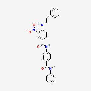 N-[4-[methyl(phenyl)carbamoyl]phenyl]-3-nitro-4-(2-phenylethylamino)benzamide