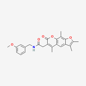 N-[(3-METHOXYPHENYL)METHYL]-2-{2,3,5,9-TETRAMETHYL-7-OXO-7H-FURO[3,2-G]CHROMEN-6-YL}ACETAMIDE