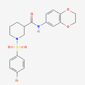 molecular formula C20H21BrN2O5S B4217543 1-(4-bromophenyl)sulfonyl-N-(2,3-dihydro-1,4-benzodioxin-6-yl)piperidine-3-carboxamide 