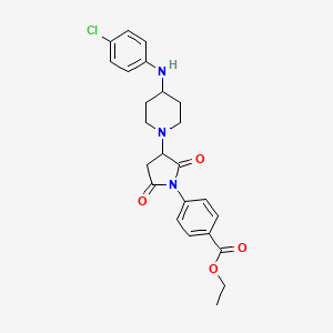 Ethyl 4-(3-{4-[(4-chlorophenyl)amino]piperidin-1-yl}-2,5-dioxopyrrolidin-1-yl)benzoate