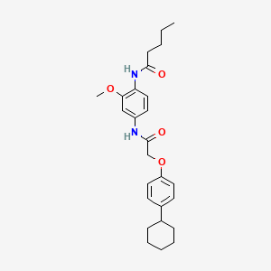 N-(4-{[(4-cyclohexylphenoxy)acetyl]amino}-2-methoxyphenyl)pentanamide