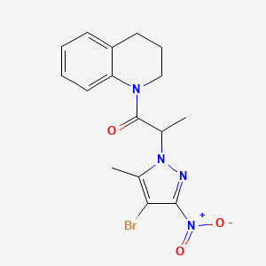 molecular formula C16H17BrN4O3 B4217558 1-[2-(4-bromo-5-methyl-3-nitro-1H-pyrazol-1-yl)propanoyl]-1,2,3,4-tetrahydroquinoline 