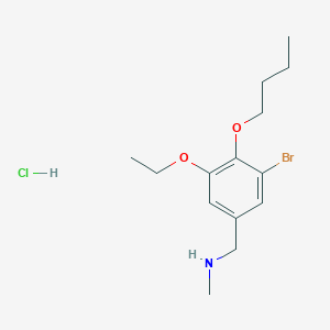 molecular formula C14H23BrClNO2 B4217565 1-(3-bromo-4-butoxy-5-ethoxyphenyl)-N-methylmethanamine;hydrochloride 