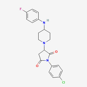 1-(4-Chlorophenyl)-3-{4-[(4-fluorophenyl)amino]piperidin-1-yl}pyrrolidine-2,5-dione