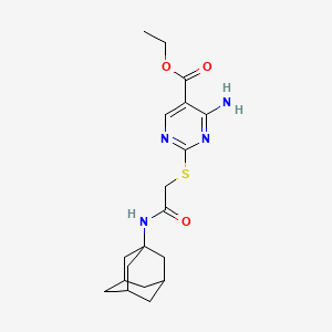 ethyl 2-({[(adamantan-1-yl)carbamoyl]methyl}sulfanyl)-4-aminopyrimidine-5-carboxylate