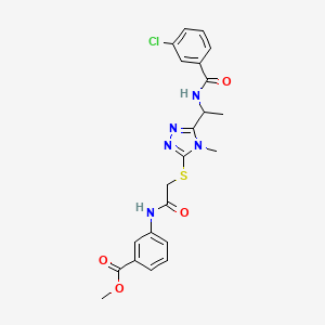 Methyl 3-[[2-[[5-[1-[(3-chlorobenzoyl)amino]ethyl]-4-methyl-1,2,4-triazol-3-yl]sulfanyl]acetyl]amino]benzoate