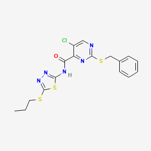 2-(benzylthio)-5-chloro-N-[5-(propylthio)-1,3,4-thiadiazol-2-yl]-4-pyrimidinecarboxamide