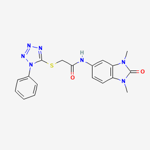 N-(1,3-dimethyl-2-oxo-2,3-dihydro-1H-benzimidazol-5-yl)-2-[(1-phenyl-1H-tetrazol-5-yl)sulfanyl]acetamide