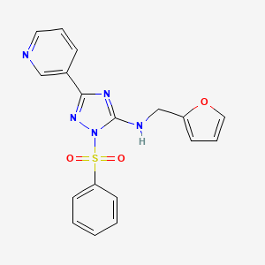 1-(Benzenesulfonyl)-N-[(furan-2-YL)methyl]-3-(pyridin-3-YL)-1H-1,2,4-triazol-5-amine