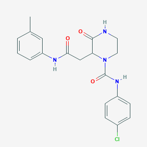 molecular formula C20H21ClN4O3 B4217692 N-(4-chlorophenyl)-2-{2-[(3-methylphenyl)amino]-2-oxoethyl}-3-oxopiperazine-1-carboxamide 